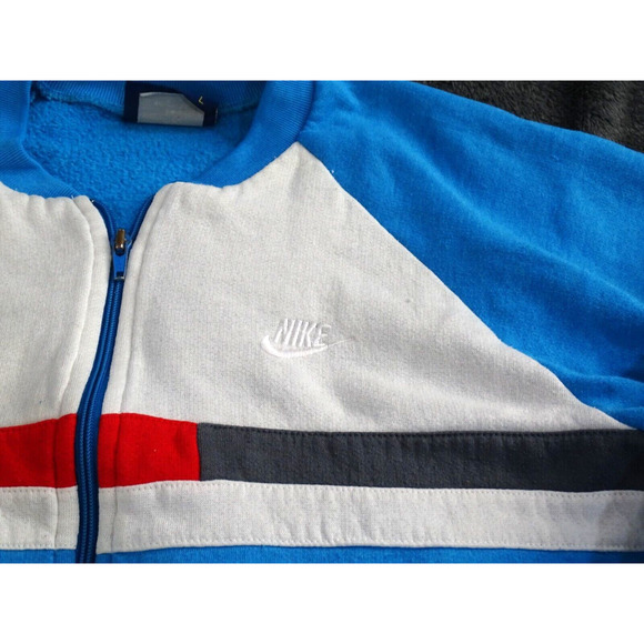 VINTAGE 80s Nike Blue Tag Full Zip Up Sweatshirt Jacket Size XL - Picture 2 of 12